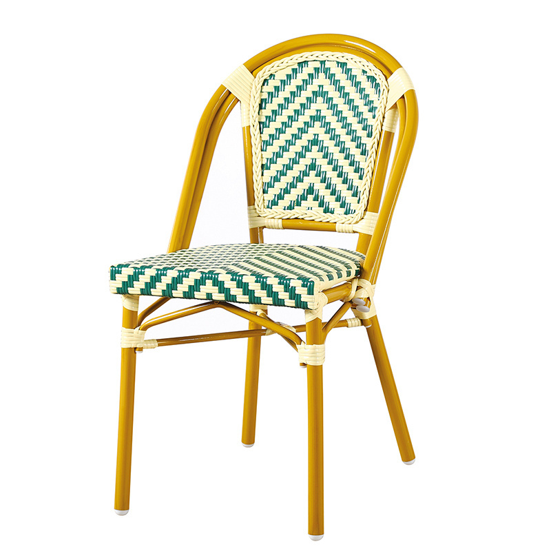 Modern Outdoor Garden Furniture Balcony Bistro Patio Chairs Aluminum Pe Wicker Rattan Woven Chair