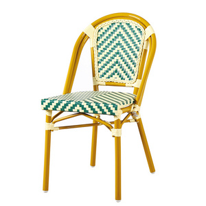 Modern Outdoor Garden Furniture Balcony Bistro Patio Chairs Aluminum Pe Wicker Rattan Woven Chair