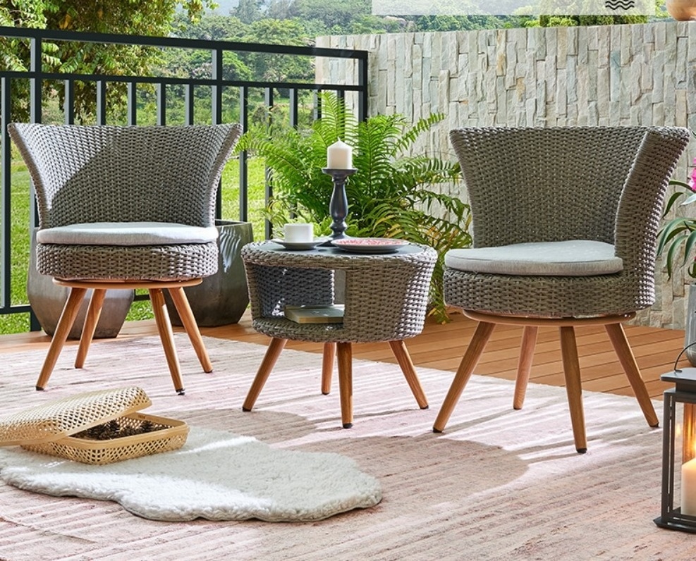 PE rattan wicker dining chair outdoor garden classic string chair and table