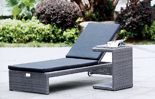 Outdoor Beach Rattan Sun Chaise Lounge Chair For Garden And Pool Tan Outdoor Pool Chairs