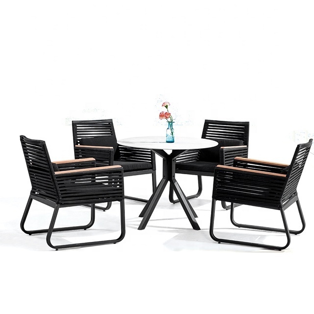 Dining garden outdoor patio folding 4 chair table beach Piece Garden Set