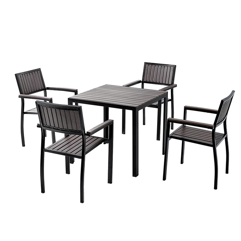 Modern Outdoor Furniture Waterproof Garden Table And Chair Patio Dining Set Wooden Garden Sets