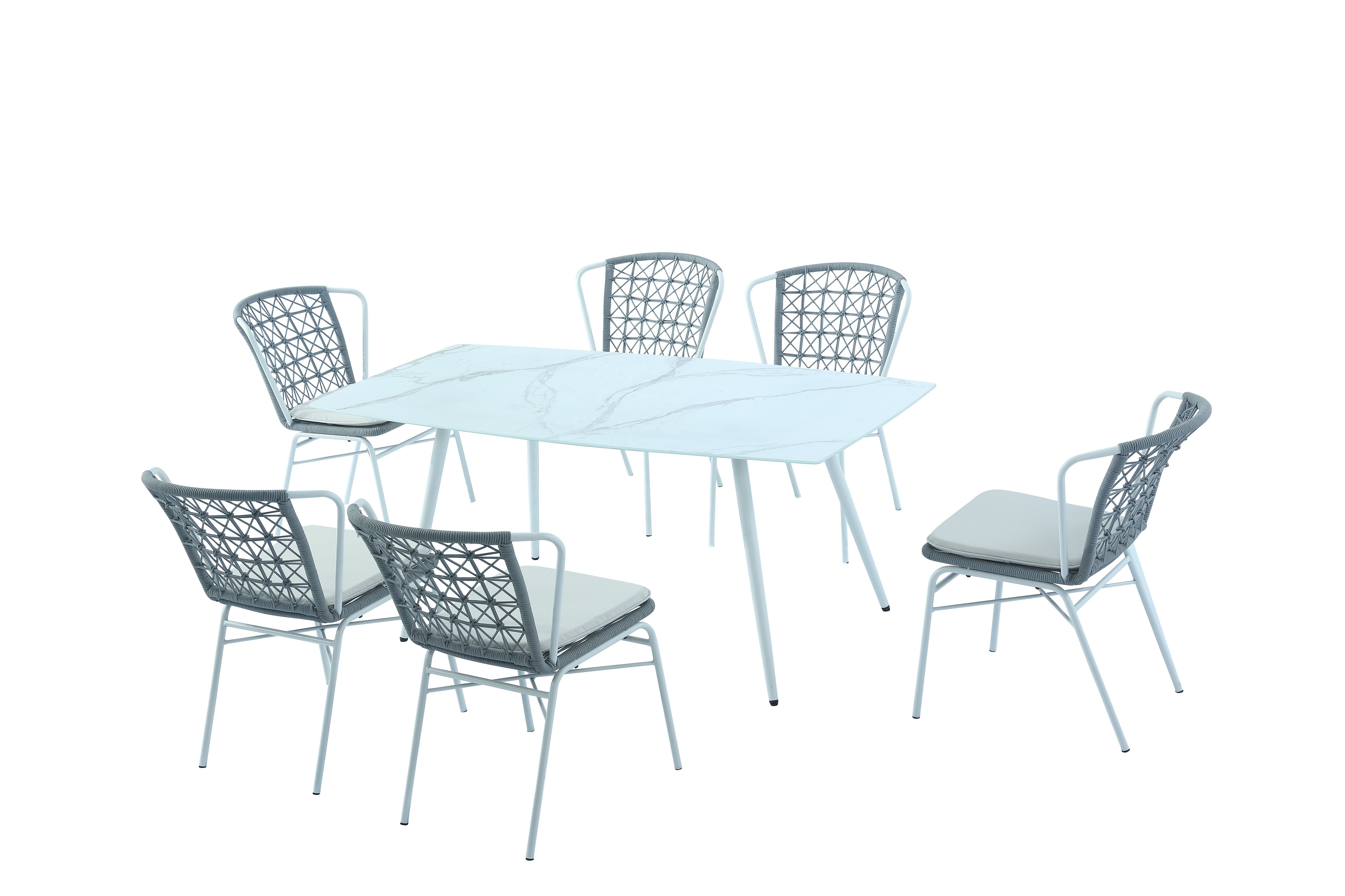 Glass Patio Table With 6 Chairs Outdoor And Chair Set Iron Garden black color Home Furniture 4 Sets Corner set