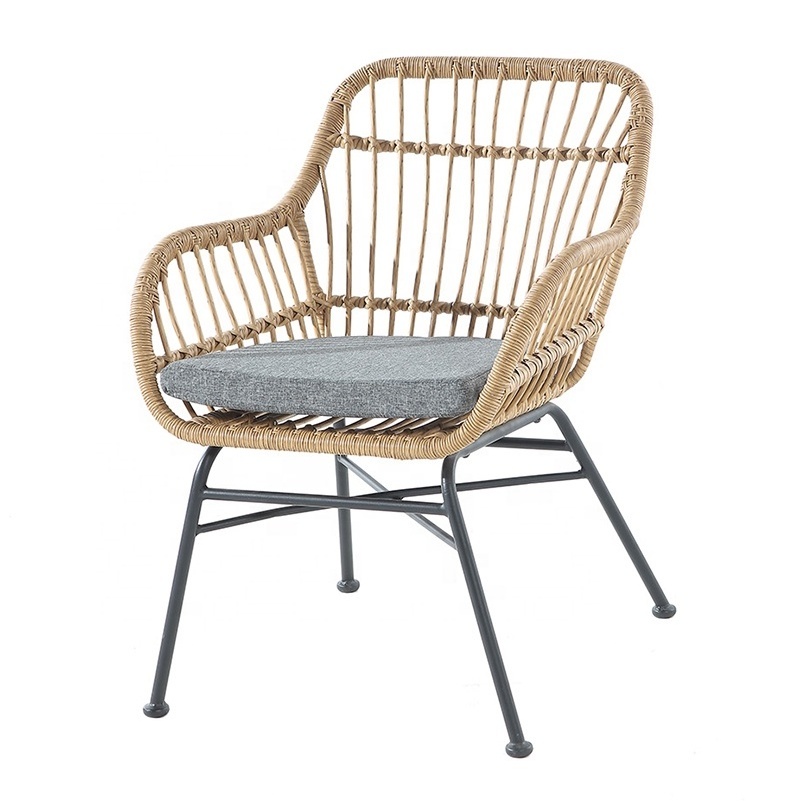 High Quality Retro Tall Wood Cane Rattan Dining Chair For Indoor Room Outdoor Out Door Lawn Balcony In Black China Furniture