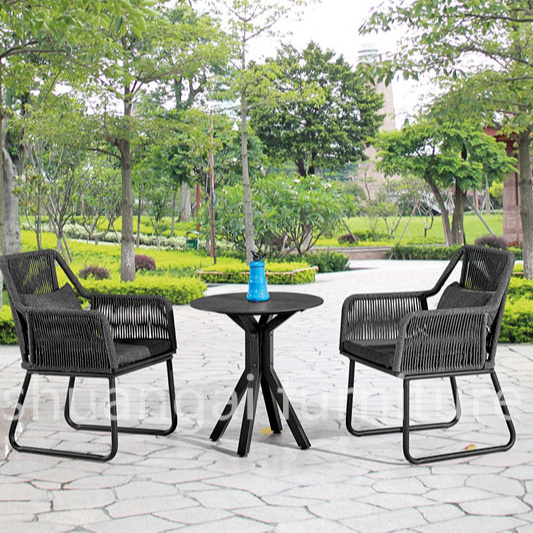 Modern Luxury Lounge Waterproof Patio Couch Sofa Garden Set Fire Pit Aluminum Wicker Rope Rattan Outdoor Furniture Set