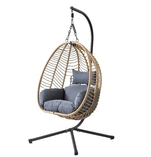 Wholesale Modern White Black Colour Indoor Adult Stationary Porch Hammock Swing Hanging Relax Rustic Wicker Round Egg Chair