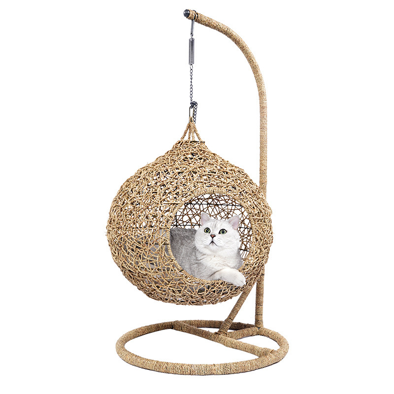 Wholesale pet bed pet swinging hanging hammock rattan chair dog and cat hammock bed