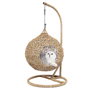 Wholesale pet bed pet swinging hanging hammock rattan chair dog and cat hammock bed