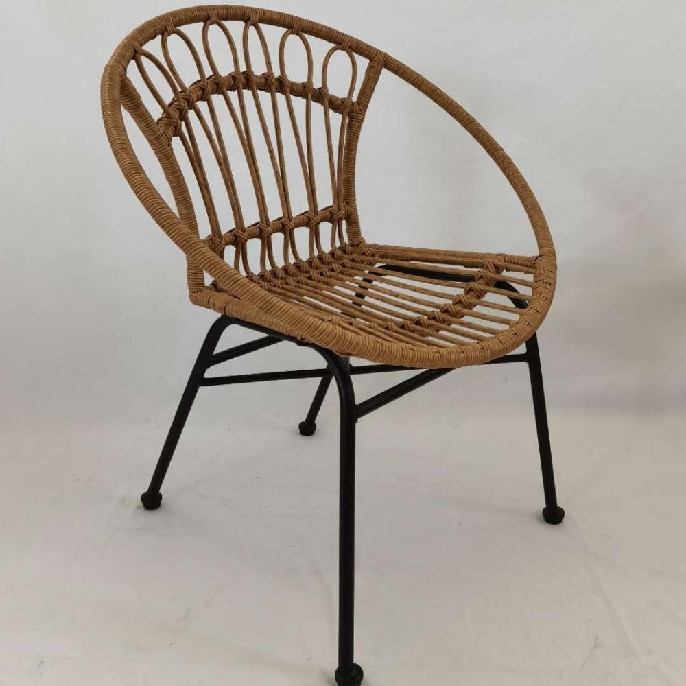 Luxury Wide Rattan Chair Wooden Frame Dining Garden Furniture For Restaurant Bar Coffee Chair Wholesale