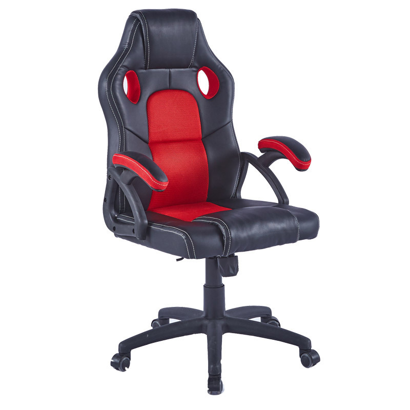 Ergonomics computer plastic PP PU leather mesh fabric gold iron metal leg boss arm swivel gaming desk and chair set