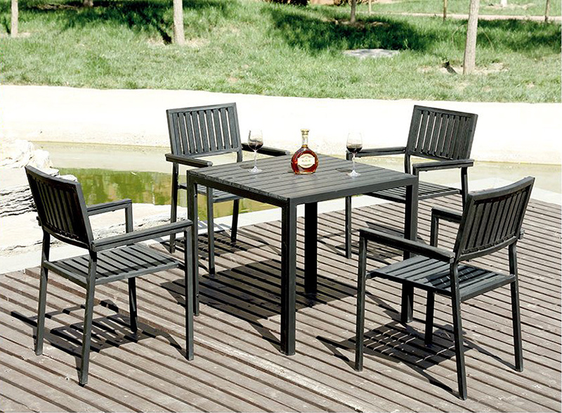 Modern Outdoor Furniture Waterproof Garden Table And Chair Patio Dining Set Wooden Garden Sets