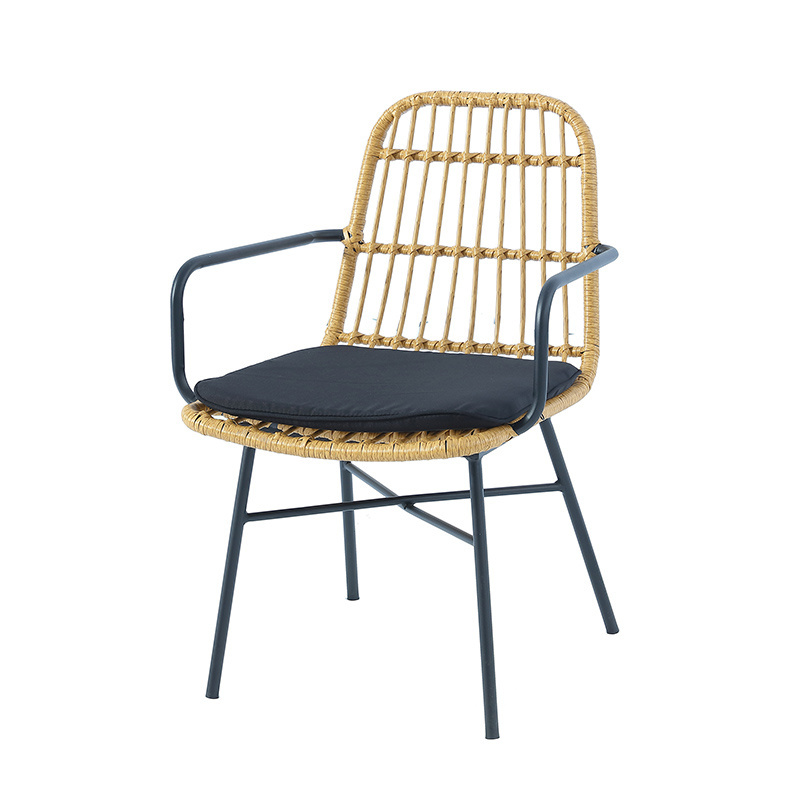 Modern Outdoor Garden Furniture Plastic Balcony Bistro Patio Chairs Pe Wicker Rattan Woven Garden Dining Chair