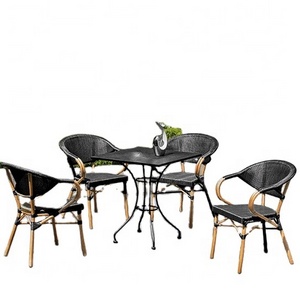 All-Weather Wicker Rattan  Cafe Bistro Rattan chair and table rattan outdoor furniture