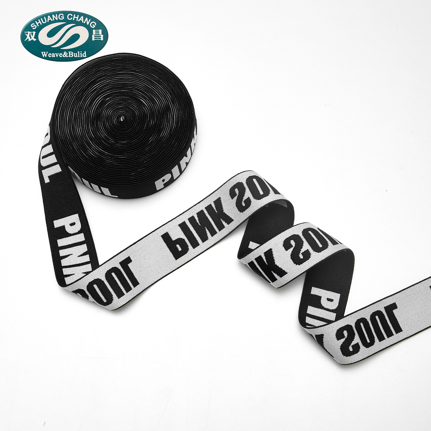 Custom Logo Webbing 38mm Jacquard Recycled Strap Satin Ribbon Webbing Strap Debossed Webbing For Backpack Handbags