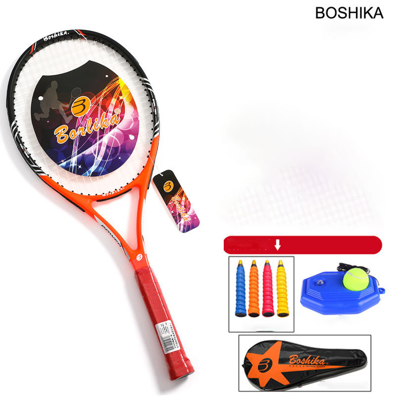 High Quality Boshika Lightweight Trainer Single With Line Tennis Racquet Full Carbon Fiber Tennis Racket For Men And Women