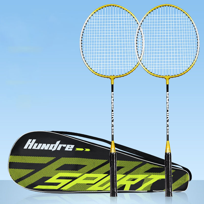 Ferroalloy Badminton Rackets Type with Badminton Hand Glue Offensive and Defense Ultra-light Badminton Rackets for Amateur