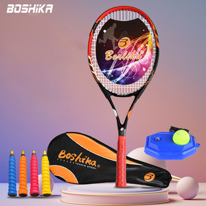 High Quality Boshika Lightweight Trainer Single With Line Tennis Racquet Full Carbon Fiber Tennis Racket For Men And Women