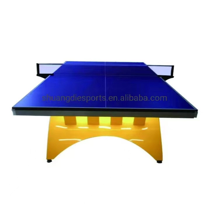 Shuangdie Sports Gold pingpong table with LED lights and power supply