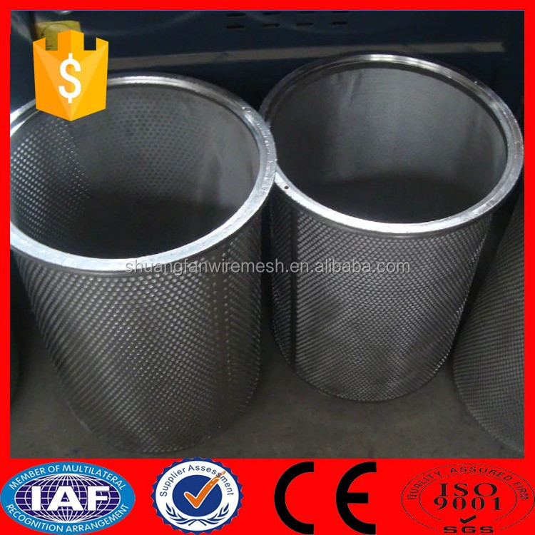 Stainless Steel Filter Wire Mesh Screen Tube / Round Hole Perforated Metal Filter Cylinders / Sintered Wire Mesh Tube