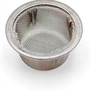 60 80 100 120 mesh 200 150 micron Brass rimmed stainless steel wire mesh filter strainer cap for industrial filtering