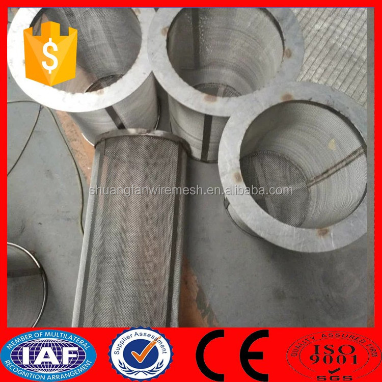 Stainless Steel Filter Wire Mesh Screen Tube / Round Hole Perforated Metal Filter Cylinders / Sintered Wire Mesh Tube