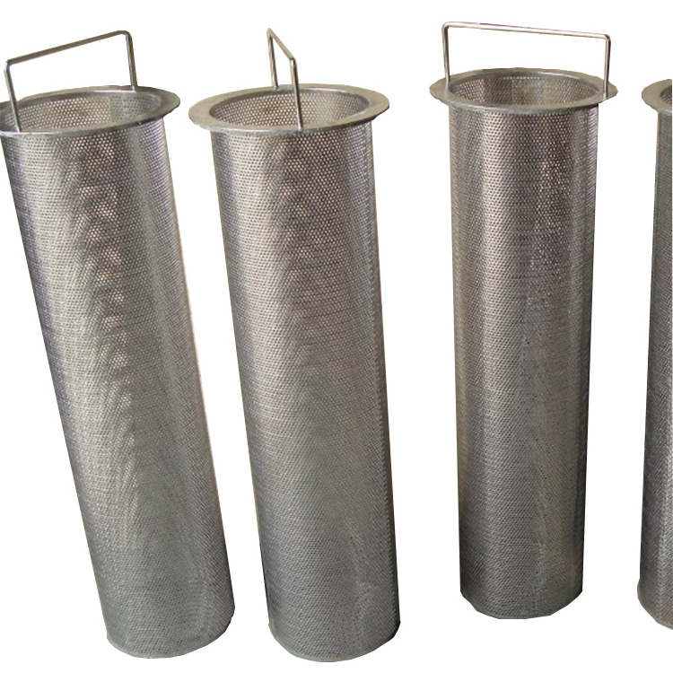 Stainless Steel Filter Wire Mesh Screen Tube / Round Hole Perforated Metal Filter Cylinders / Sintered Wire Mesh Tube