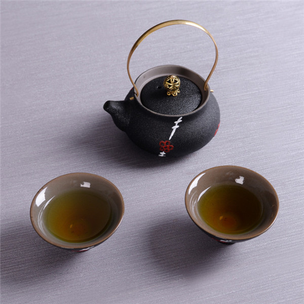 Creative Black Pottery Travel Ceramic Tea Set Special Price Portable Teapot