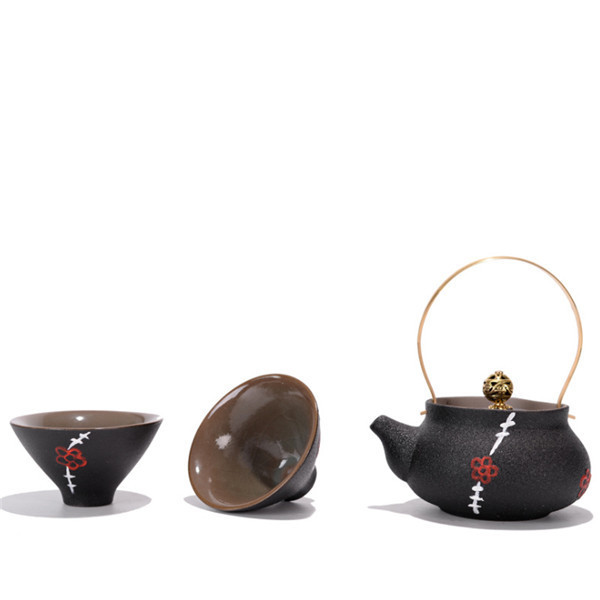 Creative Black Pottery Travel Ceramic Tea Set Special Price Portable Teapot