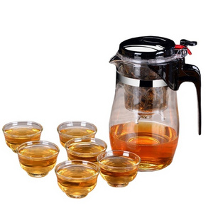 Glass Piao Tea Pot set heat-resistant  tea pot with stainless steel strainer