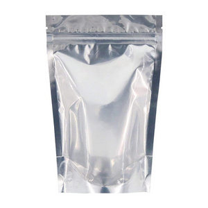 100 Pieces Stand Up Clear Silver Zipper Lock Resealable Aluminum Mylar Foil Plastic Packaging Bag for Zip Heat Seal Package Lock