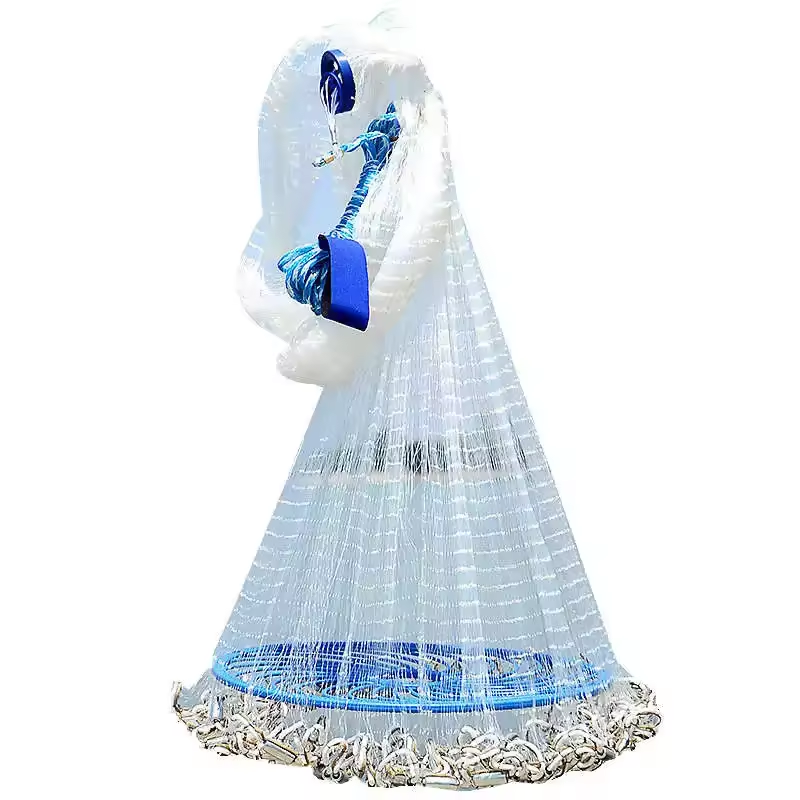 Popular white 4~12 Feet Nylon Hand Cast Net throwing net for fishing Newbility mesh size 3/8