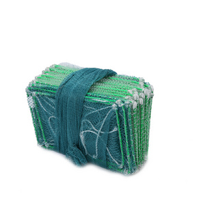 Shrimp Creel Crab Lobster Traps Fish Trap New Style Foldable Fishing Aquaculture Traps with Good Quality Green/blue Cuboid 9.3m