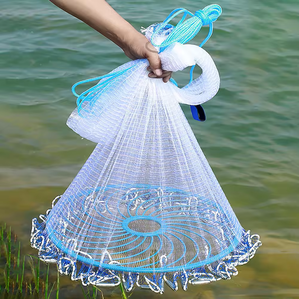 Wholesale China Factory High Quality Nylon Monofilament Lines Throw Catch American Drawstring Cast Casting Net Fishing Net