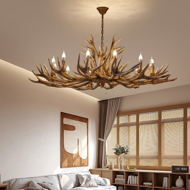 Bespoke Fixtures Indoor Decoration Pendant Lamp China Lustres Deer Horn Lights Antler Chandelier