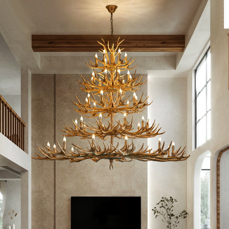 Bespoke Fixtures Indoor Decoration Pendant Lamp China Lustres Deer Horn Lights Antler Chandelier