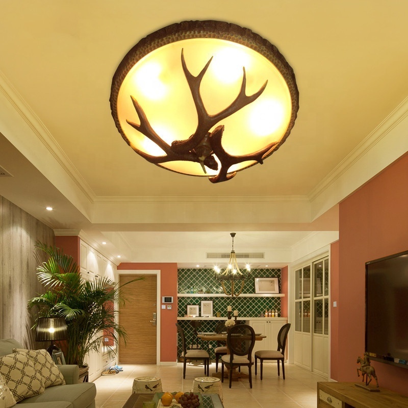 Creative Antler Design Hall Modern Led  Ceiling Luxury Antler Ceiling Lamp Deer horn ceiling light