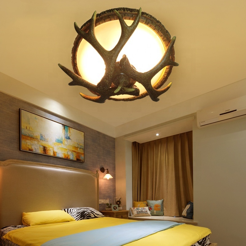 Creative Antler Design Hall Modern Led  Ceiling Luxury Antler Ceiling Lamp Deer horn ceiling light