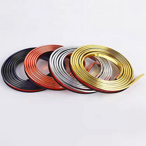 Metallic Mirror golden/silver/black high glossy self adhesive U edge trim , Waterproof PVC edge banding tape, decorative