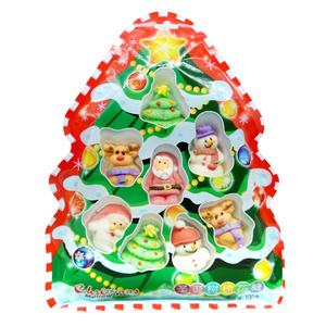 Low Price Christmas Tree Shaped Decoration Soft Marshmallow Lollipop Soft Candy