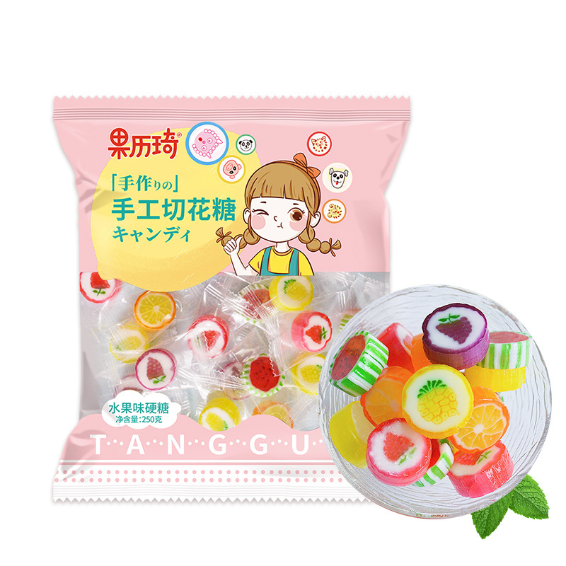 HACCP Certified Fruit  Shape Emoticon Sweets Creative Fruit Big Bom Delicious Hard Candy Lollipop