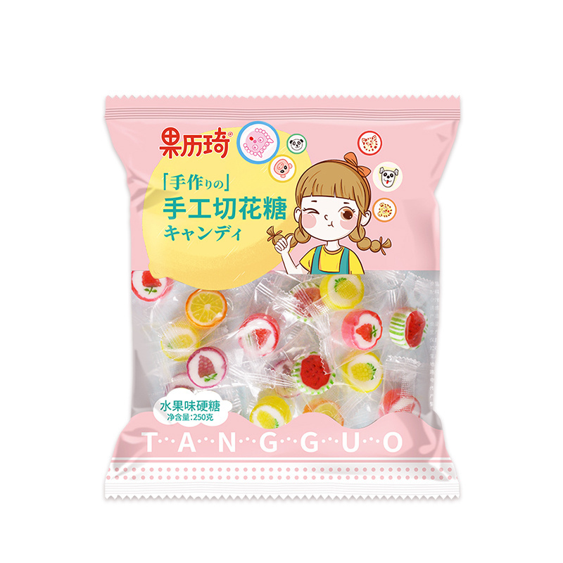 HACCP Certified Fruit  Shape Emoticon Sweets Creative Fruit Big Bom Delicious Hard Candy Lollipop