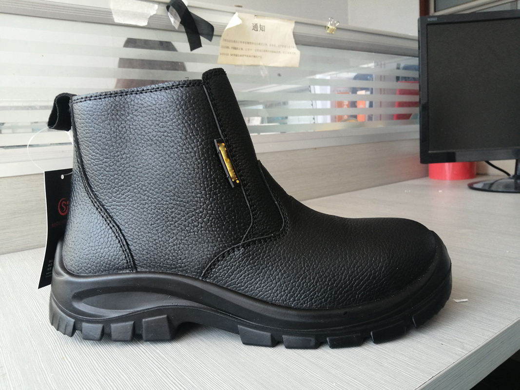 steel toe safety shoes worker boots working footwear with zip half cut slip on zipper ankle boot Industrial and mining shoes