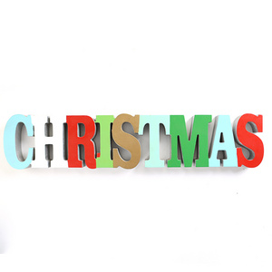 Christmas Decorative Wooden Crafts Ornaments Customized Christmas English Alphabet Combination Wooden Ornaments Wholesale