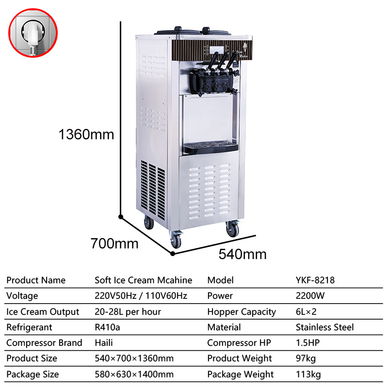 Commercial Ice Cream Continuous Freezer Machine Ice Cream Making Machine Creme Glacee Sirop Soft Spaghetti Ice Cream Machine