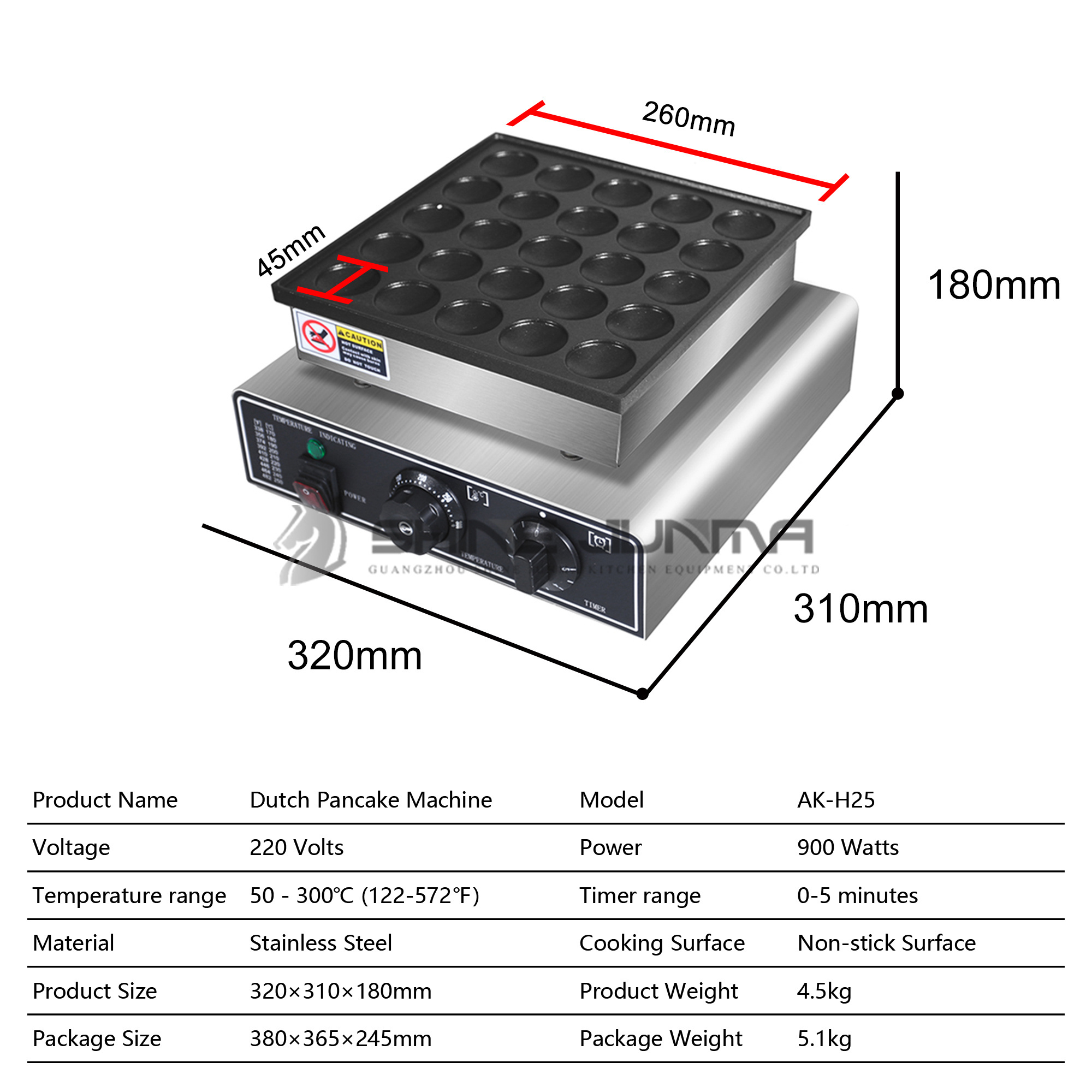 110V 220V Commercial Dutch Snack Round Mini Pancakes Machine 25 Holes Pancake Machine Used Pancake Maker Electric