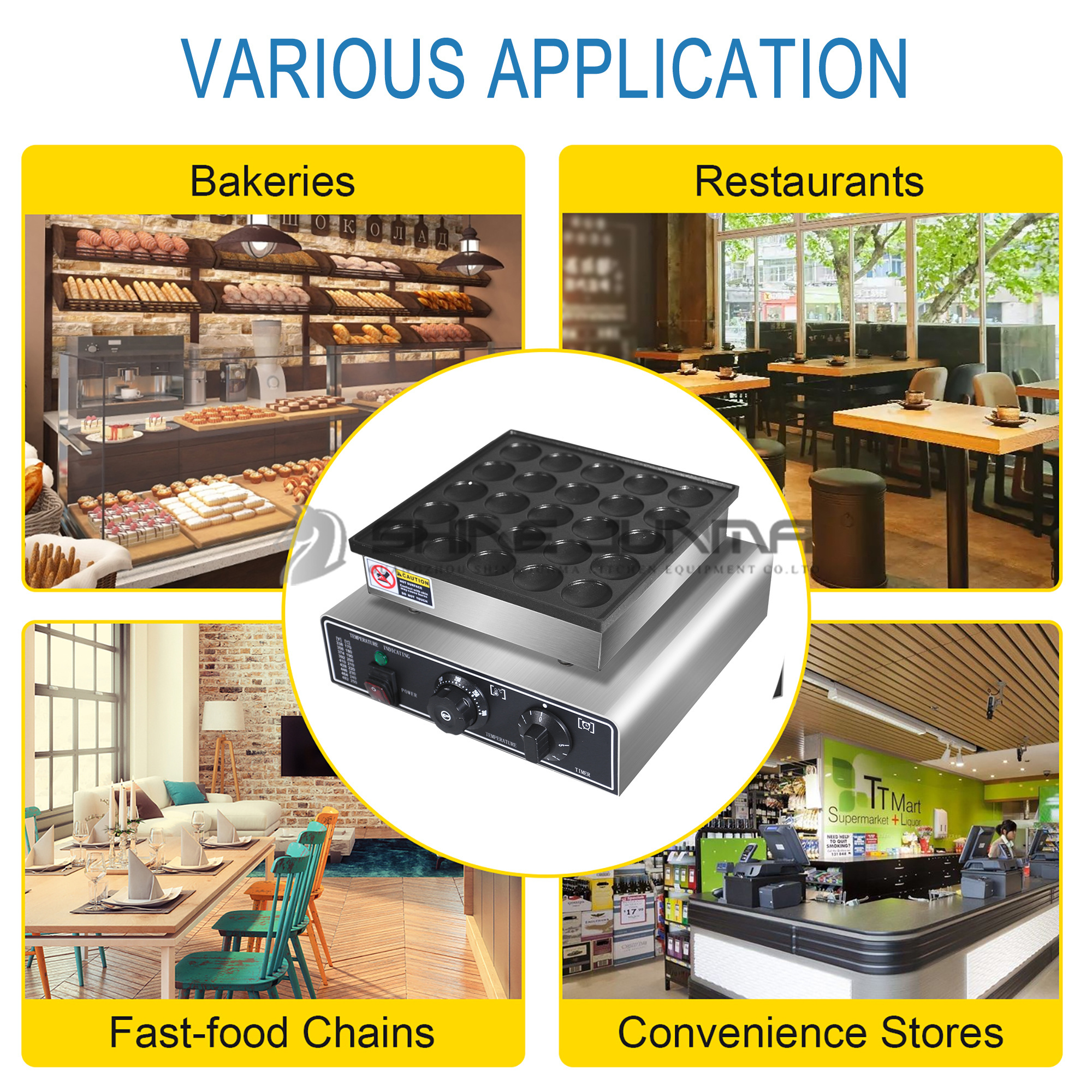 110V 220V Commercial Dutch Snack Round Mini Pancakes Machine 25 Holes Pancake Machine Used Pancake Maker Electric