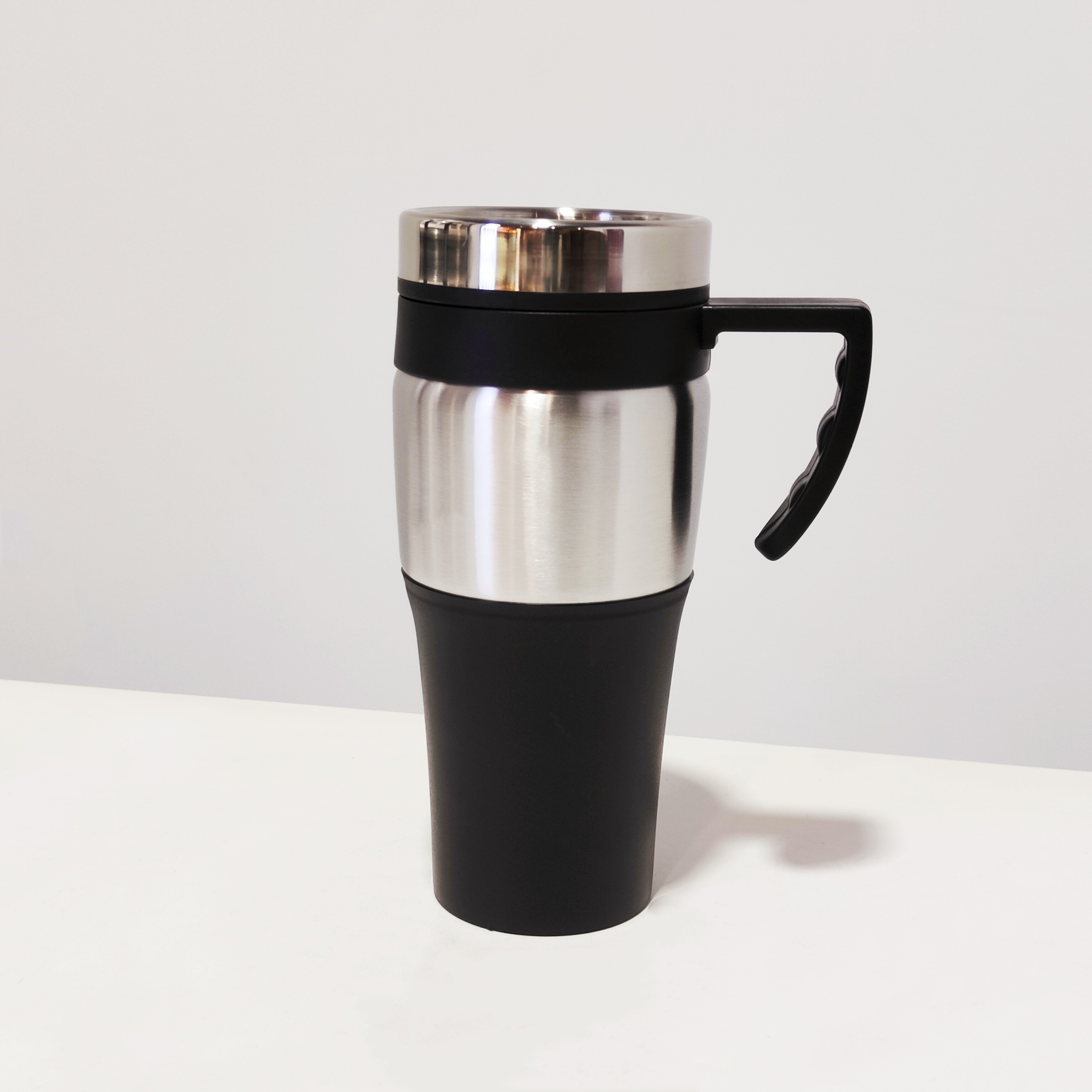 16oz Stainless Steel and Plastic Travel Mug Car Mug Travel Cup with Lid and Handle