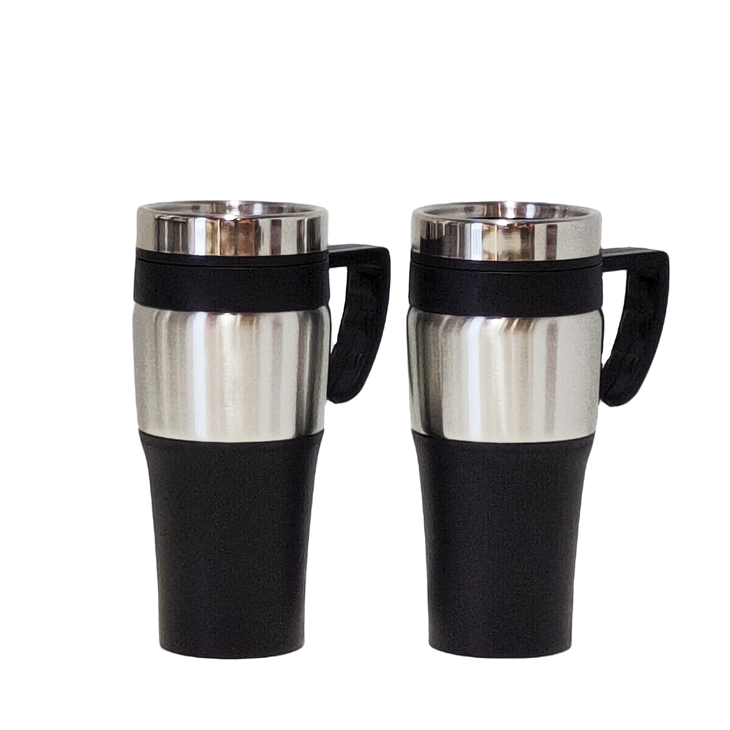 16oz Stainless Steel and Plastic Travel Mug Car Mug Travel Cup with Lid and Handle