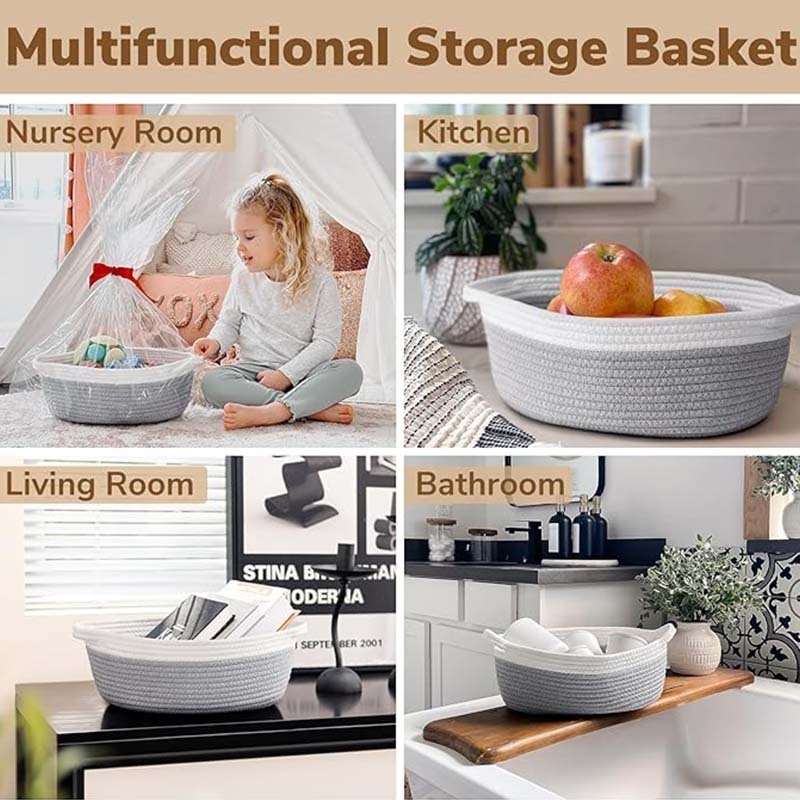 Small Storage Basket with Handles Empty Baskets for Gifts  for Toys Baby Towels Snacks Dog Toy Basket