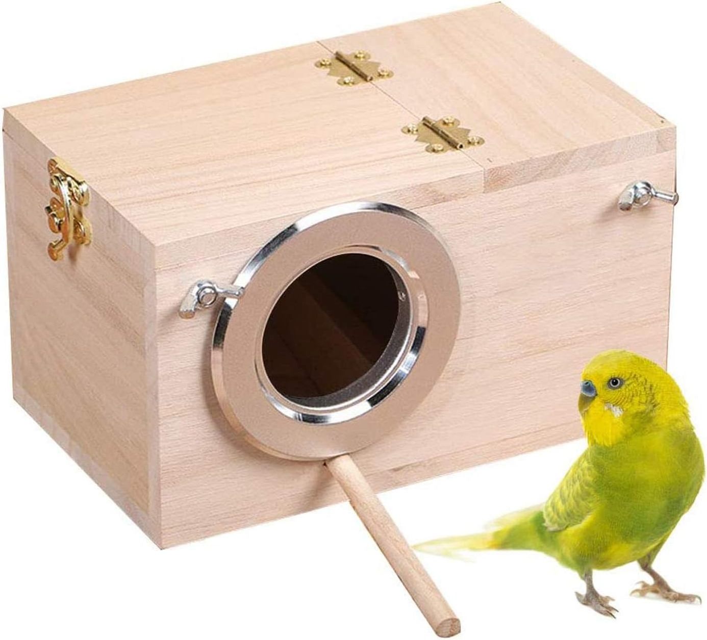 Parakeet Nesting Box Bird Nest Breeding Box Cage Wood House for Finch Lovebirds